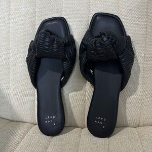 A new day black slip on sandal